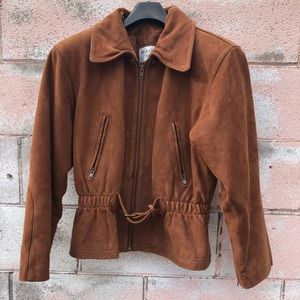 1980s Brown Leather cropped jacket